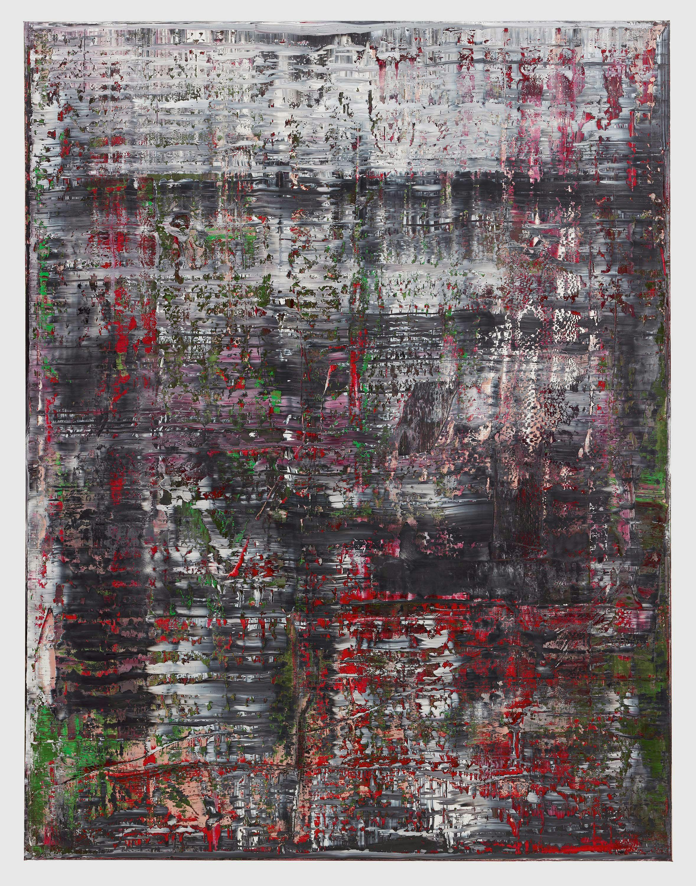 A painting by Gerhard Richter, titled Birkenau, dated 2014.